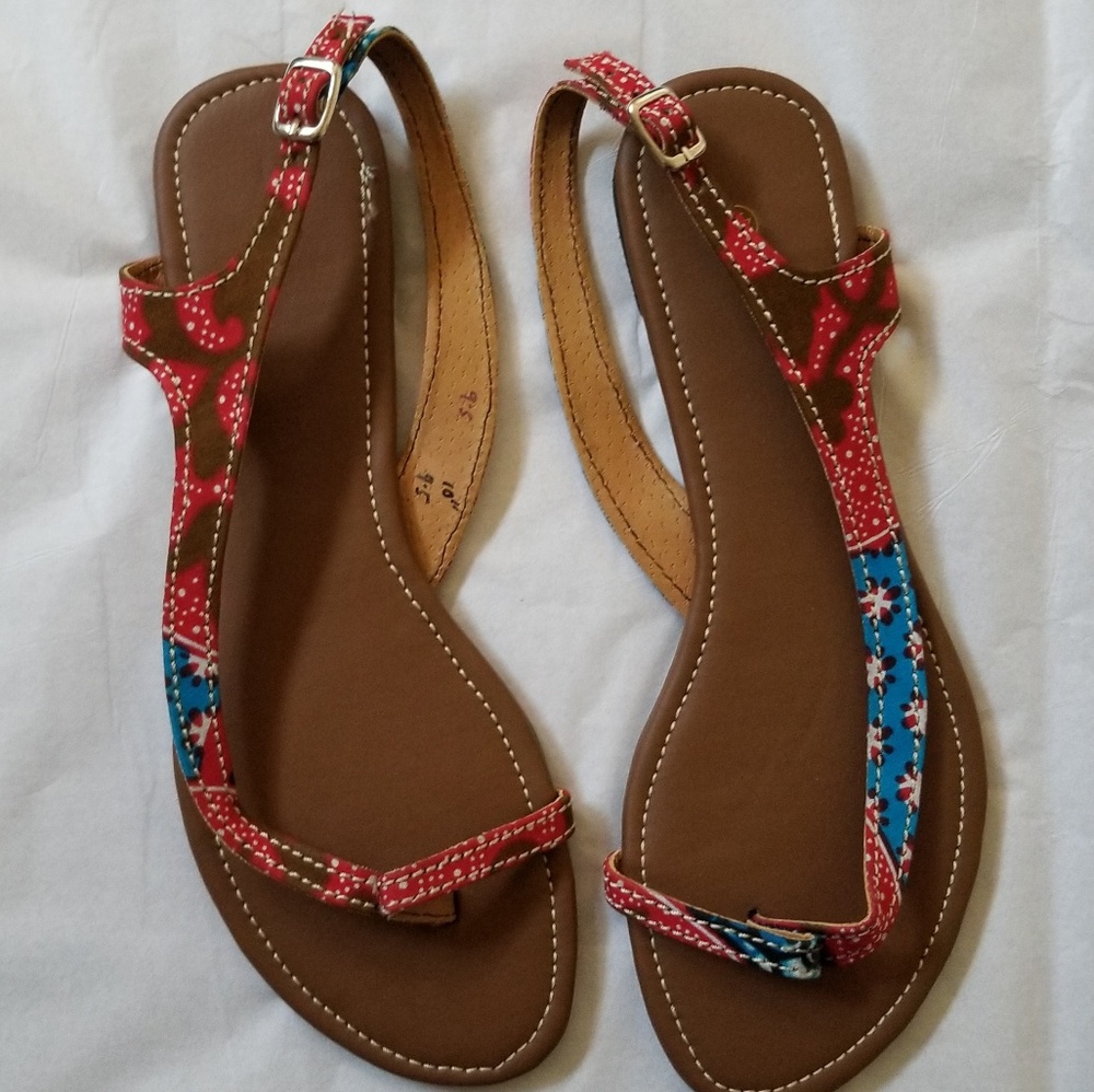 African print sandals